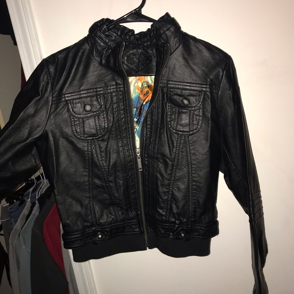 Leather jacket.